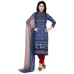Vaamsi Printed Dress Material (Lawn1011_Blue_Free Size)