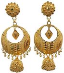 Sree KANBALA Yellow Gold 22kt Chandbali Earring