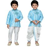AJ Dezines Kids Indo Western Kurta Pyjamas Dhoti Pant Set for Boys (1905_FIROZI_0)