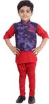 Ahhaaaa Boys Kurta, Waistcoat and Dhoti Pant Set
