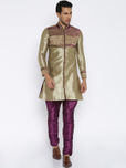 RG DESIGNERS Bronze-Toned & Purple Sherwani