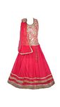 My Lil Princess Baby Girls Birthday Party wear Frock Dress_Red Lehenga Choli_Net Fabric_5-6 Years