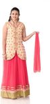 Saarah Girls Lehenga Choli Ethnic Wear Self Design Lehenga, Choli and Dupatta Set(Red, Pack of 1)