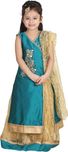 Crazeis Girls Lehenga Choli Western Wear Embroidered Lehenga Choli(Green, Pack of 1)