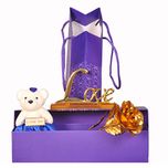 Addyvero Luxurious 24K Gold Rose With Love Stand And A Soft Teddy Bear