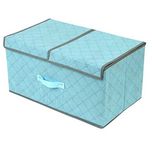 Styleys Charcoal Organizers Charcoal Divider Box Cell Foldable Storage Box type Non-Smell Drawer Organizer Closet Storage for Socks Bra Tie Scarfs Antibacterial Bamboo Charcoal Foldable Storage Box (Blue)