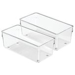 InterDesign Linus Kitchen Drawer Organizer for Utensils, Tools, Gadgets - Set of 2, 4