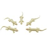 Realistic Rubber Lizard Toys 5 inch House Gecko (Brown) - 1a245 - Pack of 5