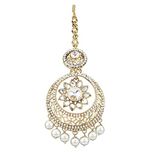 Adiva Bridal Jewellery White Metal Alloy Maang Tikka for Women