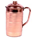 Hand-e-Crafts Brown Color Copper Jug - 1500 ml