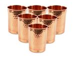 Indian Art Villa Hammered Copper Glass Tumbler, Drinkware & Serveware, Yoga, 280 Ml, Set Of 6,
