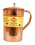 IndianArtVilla Hammered Copper Hammered Jug Pitcher, Storage & Serving Water, Beneficial for Health, 1000 ML
