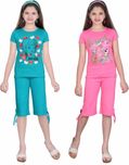 Sini Mini Kids Nightwear Girls Printed, Solid Cotton