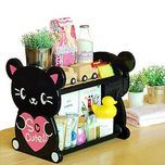 Evana Desktop finishing rack animal double layer miscellaneously storage rack space organizer multifunctional plastic shelf (Color as available) (SD-242-ANIMAL DOUBLE SHELF)