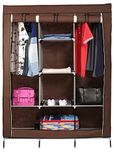 Unique Cartz 3 Door 88130 Fancy & Portable Foldable Closet Wardrobe Storage Organizer With Shelves Foe Multi purpose (Diy_Brown)