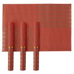Hokipo Pvc Dining Table Kitchen Placemats, 45 X 30 cm, 4 Pieces, 1 Set