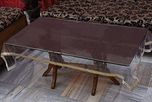 Yellow Weaves Waterproof Transparant Center Table Cover 40*60 inches(Golden Lace)