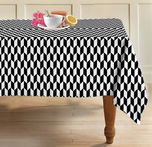 Airwill Checkered 6 Seater Table Cover(Black, White, Cotton)