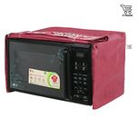 E-Retailer Mehroon Flower Printed Microwave Oven Cover For 30 Ltr