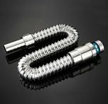 TOTAL HOME : 1PC Bathroom Flexible Waste Pipe Drain Hose Tube Connector Basin Downcomer (Color: Silver)/Chrome Plated PVC Basin Waste Pipe Sink Waste Pipe, Flexible Max , Better Than ordinary Pipe