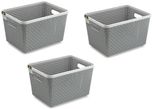 NAKODA Combo Of 3 Plastic Basket Storage Basket(Pack of 3)