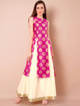 INDYA Women Pink Printed A-Line Kurta