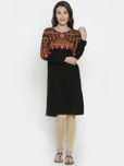 Jashn Black Embroidered Kurta