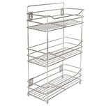 Embassy Multipurpose Storage Shelf / Spice Rack, Triple (3-Tier), 38x15x54 cms (LxBxH), Stainless Steel (For Kitchen, Bathroom etc.)