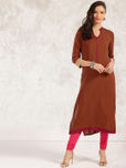 Anouk Brown A-line Kurta