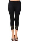 You Forever Black Solid Viscose Short Leggings