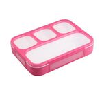 Shopaholic Innovative And Durable 1000ml Pink Grid Lunch Box With 4 in 1 Slots -578