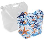 Mom Italy 5l Emergency Water Bag 2pcs Set 5000 ml Water Bottles(Set of 2, Clear, Multi Color)