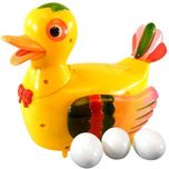 Turban Toys Battery Operated Musical Duck Lays Egg With Sound(Yellow)