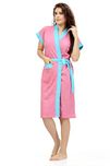 Sweet Night - Womens Bath Gown, Bath Robe - Pink - Blue - Terry Cotton - Free Size