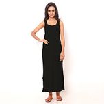 Ziya Black Pure Cotton Sleeveless Nighty