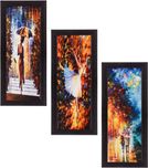 eCraftIndia Set of 3 Decorative Canvas Painting(16 inch x 7 inch)