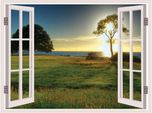 Creatick Studio Beautiful Nature Window Illusion 3D Poster(18 inch X 24 inch, Rolled)