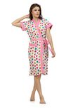 Sweet Night - Womens Bath Gown , Bath Robe - White - Terry Cotton - Free Size