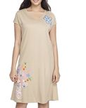 Clifton Womens Long Top Nightwear-Floral - Saffari - X-Large