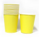 PrettyurParty Plain Paper Cups- Yellow