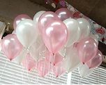 Themez Only Pink & White Metallic Birthday Party Balloons - Pack Of 50