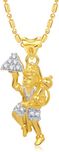 VK Jewels The Jai Hanuman Yellow Gold Cubic Zirconia Alloy Pendant