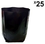 Unique Plastic Industries Plastic Poly Grow Bag (Black, 25-Pieces, GB5X6FLAT25)