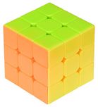 Stickerless Yj Moyu Yulong Plus 3x3x3 Speed Cube Puzzle, High Bright (Multi-colored)