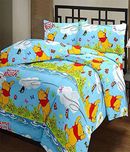 CrazeVilla Winnie the Pooh cartoon print single bed reversible Ac Blanket/Dohar for kids