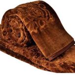 Guru Kripa Floral Double Blanket Brown(Mink Blanket, Blanket)
