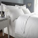 Ahmedabad Cotton 3 Piece 300TC Striped Duvet Cover Set - 90 x 100 inches, White