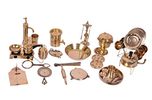 Desi Toys Vintage Miniature Brass Metal Cooking Set, Gold (42 Pieces)
