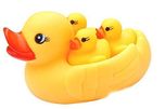 Blossom Rubber Squeeze Duck Baby Bathing Toys , Set Of 4, Yellow