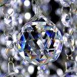Reiki Crystal Products Crystal Ball - Sun Catcher - Positive Energy and Good Luck Feng Shui Lamp Ball Prism Rainbow 40MM Showpiece  -  5 cm(Glass, Clear)